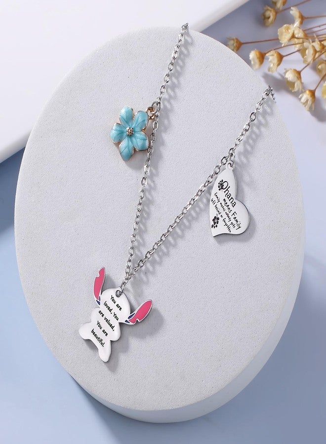 SHBOAZED Ohana Means Family Necklace for Girls Necklace Stuff Gifts for Granddaughter Loved Greeting Card for Birthday - Image 3