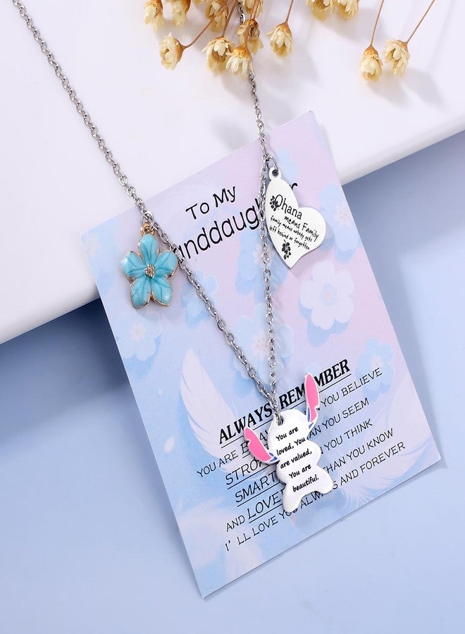 SHBOAZED Ohana Means Family Necklace for Girls Necklace Stuff Gifts for Granddaughter Loved Greeting Card for Birthday - Image 2
