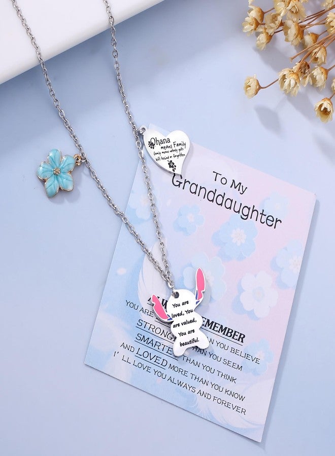 SHBOAZED Ohana Means Family Necklace for Girls Necklace Stuff Gifts for Granddaughter Loved Greeting Card for Birthday - Image 5