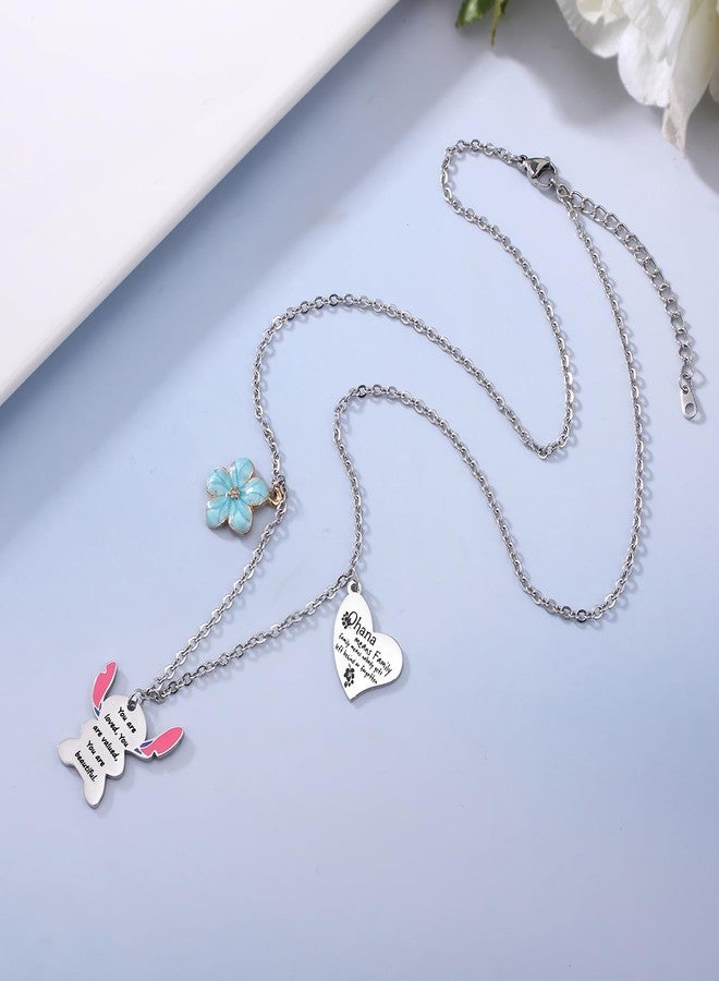 SHBOAZED Ohana Means Family Necklace for Girls Necklace Stuff Gifts for Granddaughter Loved Greeting Card for Birthday - Image 4
