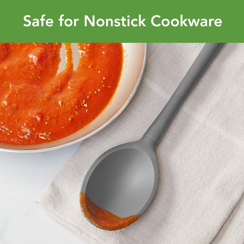 Tovolo Flex-Core Non-Stick All Silicone Deep Spoon Kitchen Utensil for Mixing and Serving â€“ Heat-Resistant, Dishwasher Safe & BPA Free - Charcoal - Image 3