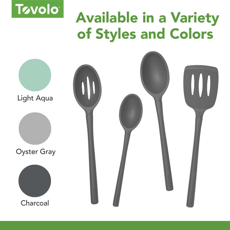 Tovolo Flex-Core Non-Stick All Silicone Deep Spoon Kitchen Utensil for Mixing and Serving â€“ Heat-Resistant, Dishwasher Safe & BPA Free - Charcoal - Image 4