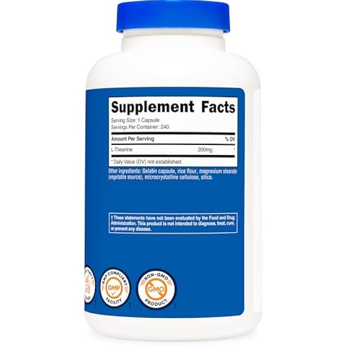 Nutricost L-Theanine 200mg, 240 Capsules - Double Strength - Image 4