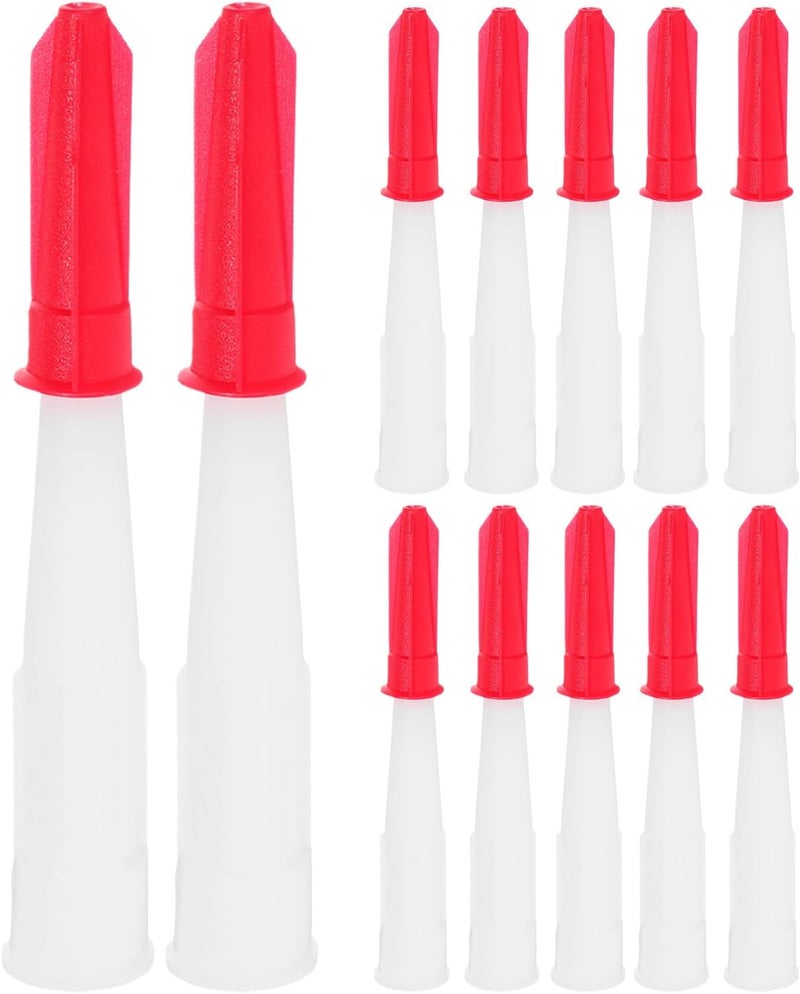 Operitacx 12pcs Caulk Applicator Tips with Colored Caps, Reusable Plastic Nozzles for Precise Sealant Application on Windows, Doors, and Tile Grout Finishing Tools - Image 1