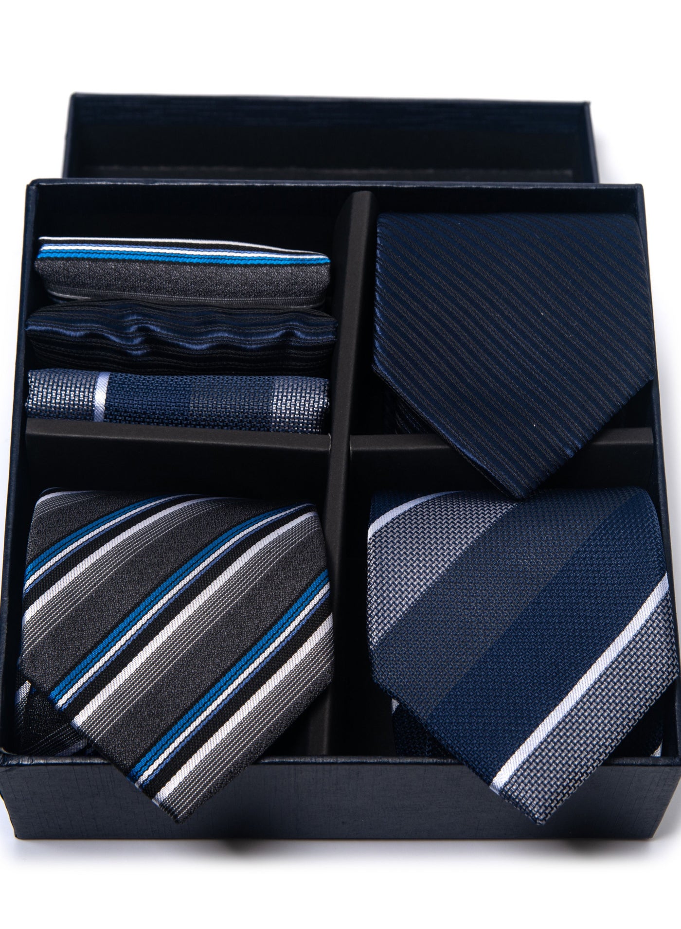 Fashionable Stripes Patterned Neckties And Kerchiefs Suit