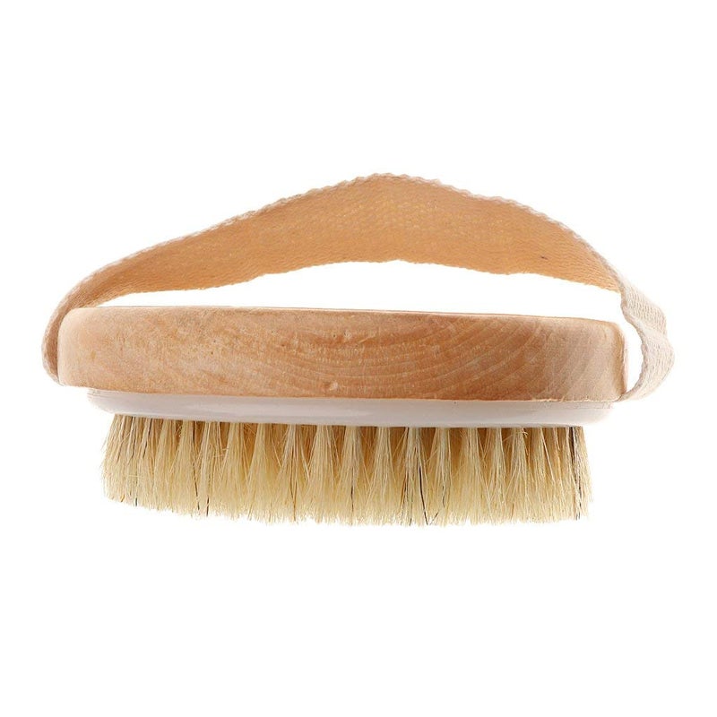 KWEL Wooden Bath Brush for Dry brushing  Wet and Dry Bath Brush for Cellulite and Lymphatic Suitable for all Skin Types Round Pack of 1 - Image 3