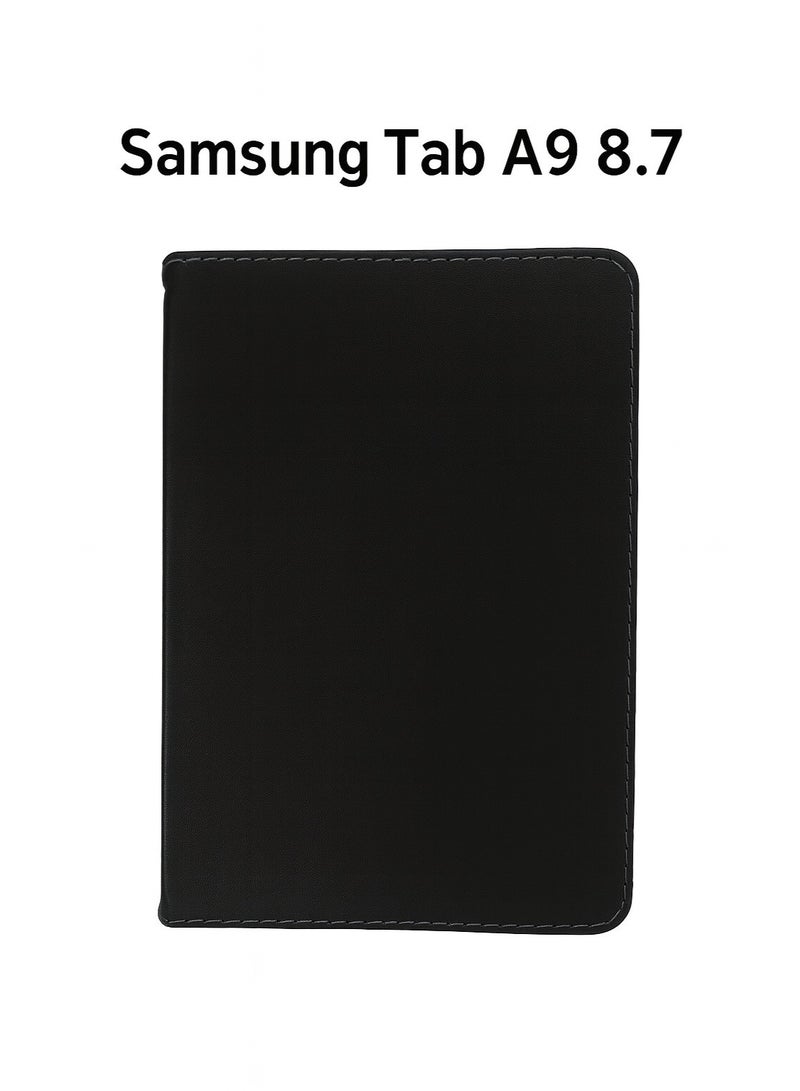 Elegant Leather Case with Full Protection and Stand for Samsung Tab A9 8.7 – Black - Image 2
