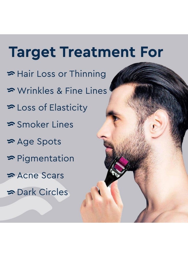 GUBB Derma Roller 0.5mm for Face - Microneedling Tool for Acne Scars,Wrinkles,Beard Growth Stimulator,Skin Rejuvenation,Stretch Marks,Glowing Skin and Hair Regrowth - Pink - Image 3