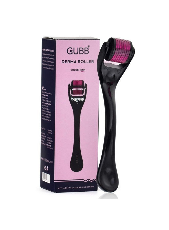 GUBB Derma Roller 0.5mm for Face - Microneedling Tool for Acne Scars,Wrinkles,Beard Growth Stimulator,Skin Rejuvenation,Stretch Marks,Glowing Skin and Hair Regrowth - Pink - Image 2