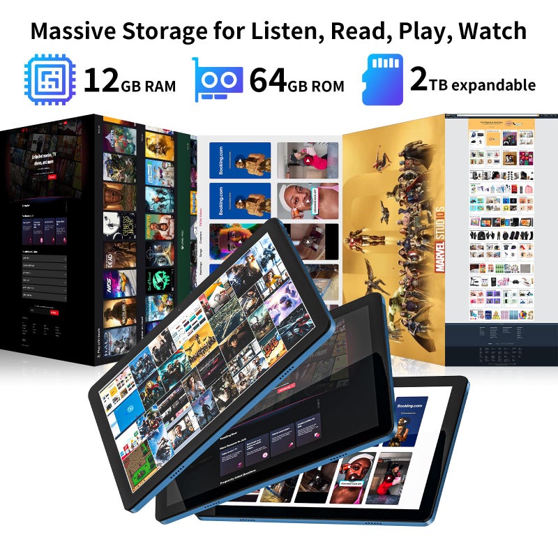 TabneraX 10 inch Android 16 Tablet: 12GB RAM 64GB, Octa-Core T606, 7000mAh with Stand Case, IPS HD Display, Wi-Fi 6, OTG, Metal Body â€“ Fast & Portable Tablet for Work & Entertainment, 2-Year Protection - Image 5