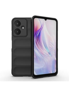 Zaboon For Xiaomi Redmi 13C 5G Magic Shield TPU + Flannel Phone Case(Black) 