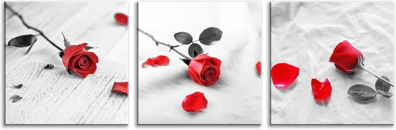 NAN Wind 3 Pcs Red Rose Canvas Art - Image 2