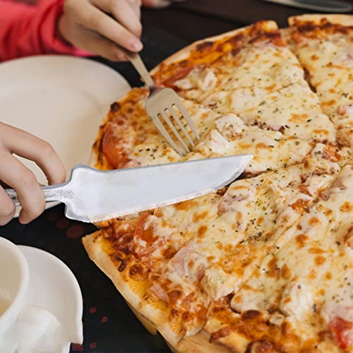Oppaxf 100 PCS Disposable Plastic Cake Cutter and Server 8x2.3 In Clear Cake Plastic Server Cutter Plastic Cake Server Cutting for Pie Tart Cake Pizza Pastry Baking Cutter Holder Transfer for Kitchen Wedding - Image 4