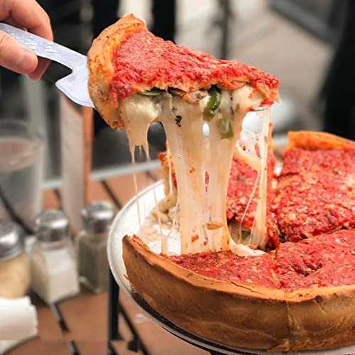 Oppaxf 100 PCS Disposable Plastic Cake Cutter and Server 8x2.3 In Clear Cake Plastic Server Cutter Plastic Cake Server Cutting for Pie Tart Cake Pizza Pastry Baking Cutter Holder Transfer for Kitchen Wedding - Image 3