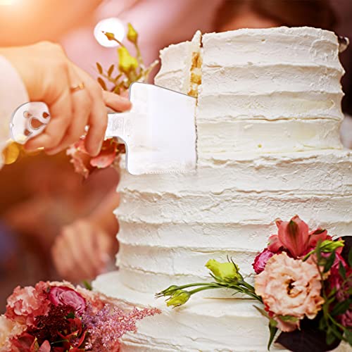 Oppaxf 100 PCS Disposable Plastic Cake Cutter and Server 8x2.3 In Clear Cake Plastic Server Cutter Plastic Cake Server Cutting for Pie Tart Cake Pizza Pastry Baking Cutter Holder Transfer for Kitchen Wedding - Image 5