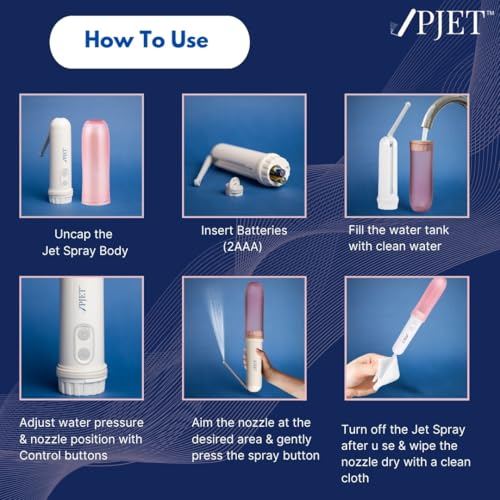 PJET Silicone Portable Jet Spray For Toilet | Travel Bidet Spray For Travel Essentials For Family | Foldable Handheld Personal Electric Bidet Spray For Toilet For Personal Hygiene & Cleaning (pink) - Image 3