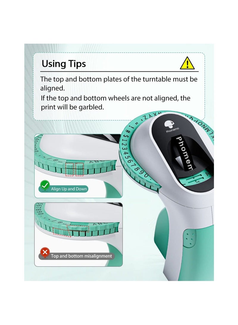 Captaintech Embossing Label Maker Machine, Portable Retro Embossed Label Maker Writer, Mini Embosser Label Maker with 6 Rolls Embossing Label Tapes for Home, Office DIY and Crafting Kitchen Storage(Green） - Image 5