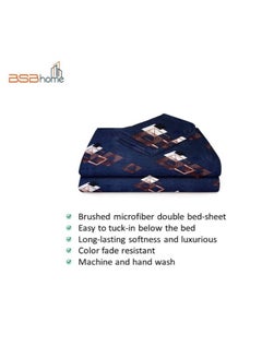 BSB HOME Premium Glace Cotton 180 TC King Fitted Bedsheet Set  with 2 Pillow Covers 183x198 +25  Cms – Blue  - Image 5