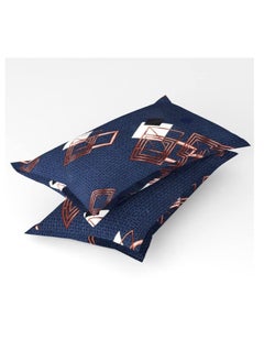 BSB HOME Premium Glace Cotton 180 TC King Fitted Bedsheet Set  with 2 Pillow Covers 183x198 +25  Cms – Blue  - Image 2