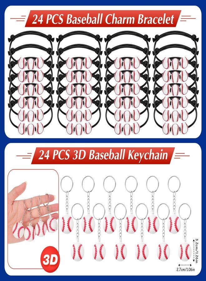 Aoriher 194 Pcs Baseball Party Favors Set - Silicone Bracelet, Car Keychain, Whistle for Girls & Boys Birthday Gifts - Sport Themed Party Supplies - Image 5