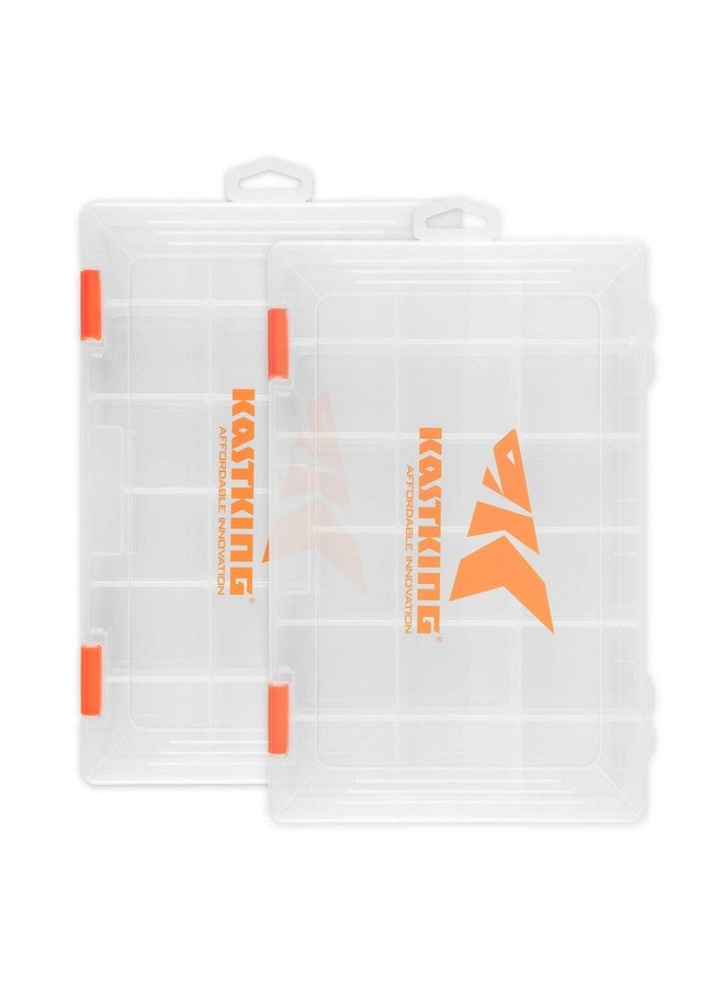 Kastking KastKing Tackle Boxes, Plastic Storage Organizer Box with Removable Dividers, 3600 Tackle Trays, Parts Box, 10.8x7.25x1.65 Inches (Pack of 2) - Image 1