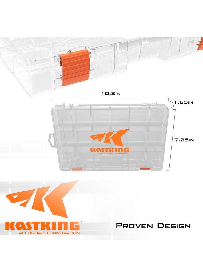Kastking KastKing Tackle Boxes, Plastic Storage Organizer Box with Removable Dividers, 3600 Tackle Trays, Parts Box, 10.8x7.25x1.65 Inches (Pack of 2) - Image 2