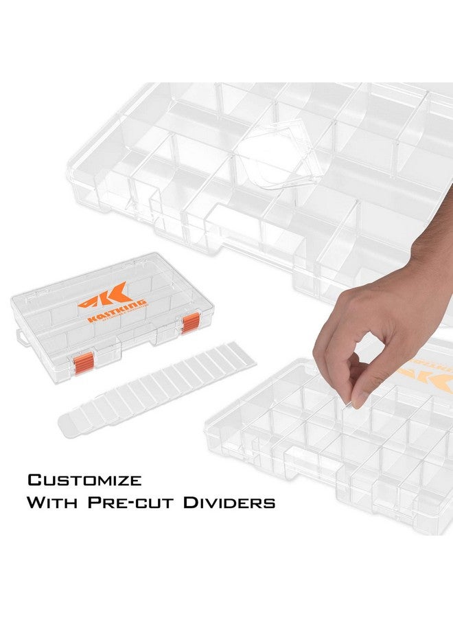 Kastking KastKing Tackle Boxes, Plastic Storage Organizer Box with Removable Dividers, 3600 Tackle Trays, Parts Box, 10.8x7.25x1.65 Inches (Pack of 2) - Image 3