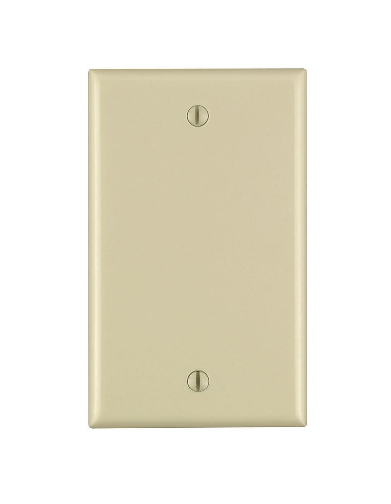 Leviton 1Gang No Device Blank Wallplate Standard Size Thermoplastic Nylon Box Mount 80714I Ivory