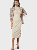 SIVVI for HANIYA Beige Mockneck Dress
