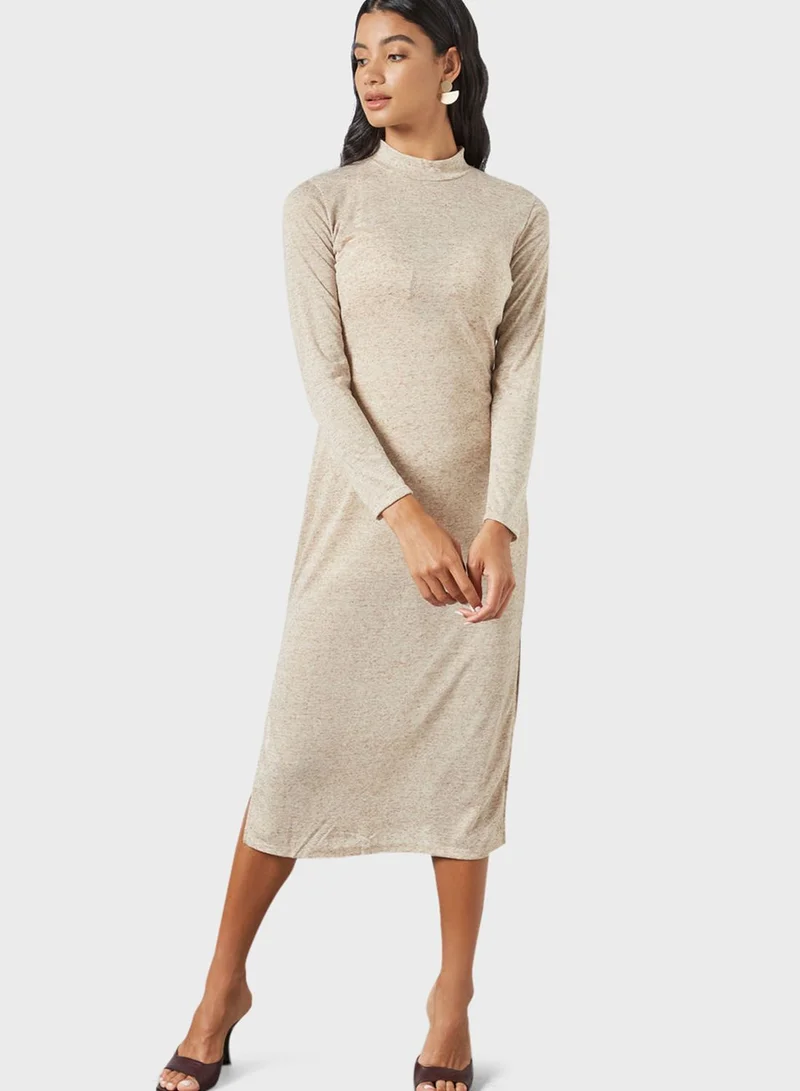 SIVVI for HANIYA Beige Mockneck Dress