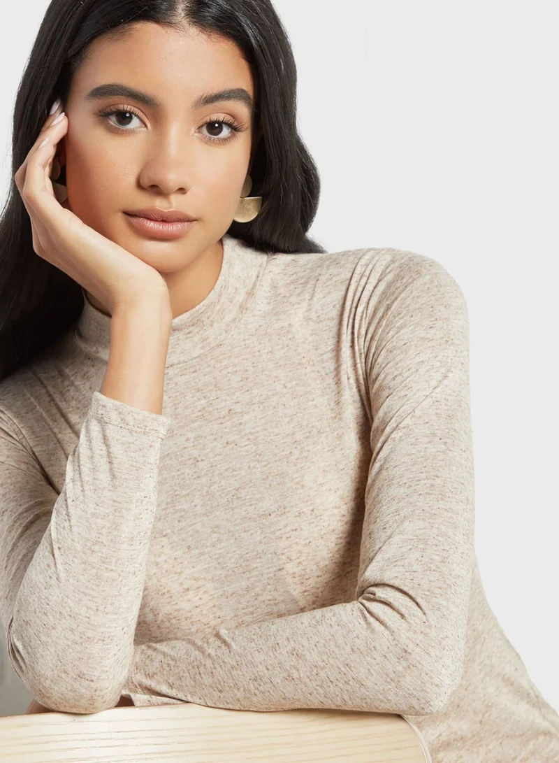 SIVVI for HANIYA Beige Mockneck Dress