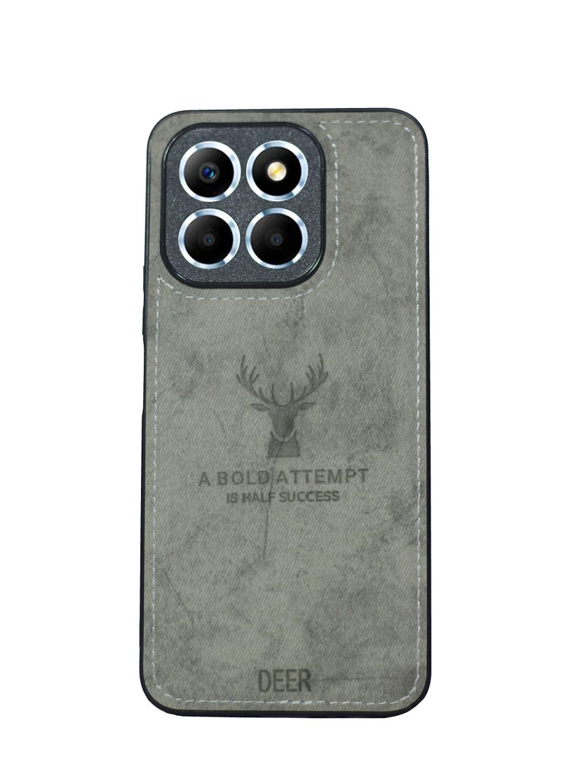 جراب قماشي رقمي فاخر من مادة TPU بتصميم ناعم الملمس، مقاوم للأوساخ والصدمات وبصمات الأصابع، واقٍ كامل للجسم لهاتف Honor X6B (رمادي)