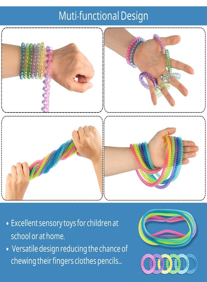 Sallurna Sensory Fidget Necklace for Boys and Girls, 12 Pack Stretch Coil Necklaces for Kids with Autism ADHD SPD, Oral Motor Aids Fidgets Toy Reduce Fidgeting for Kids, Teens - Image 2
