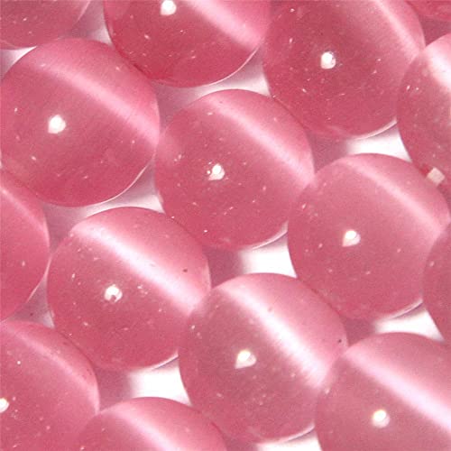 LIFAVOVY 6mm Pink Cat Eye Beads Round Semi Precious Gemstone Loose Beads for Jewelry Making (63-66pcs/strand) - Image 3