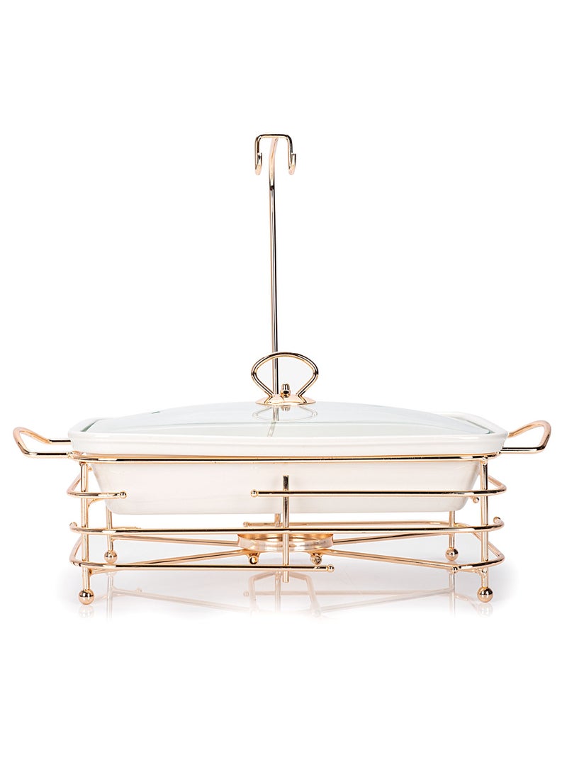 La Mesa Food Warmer Set With Candle Stand Rectangular  - Image 3