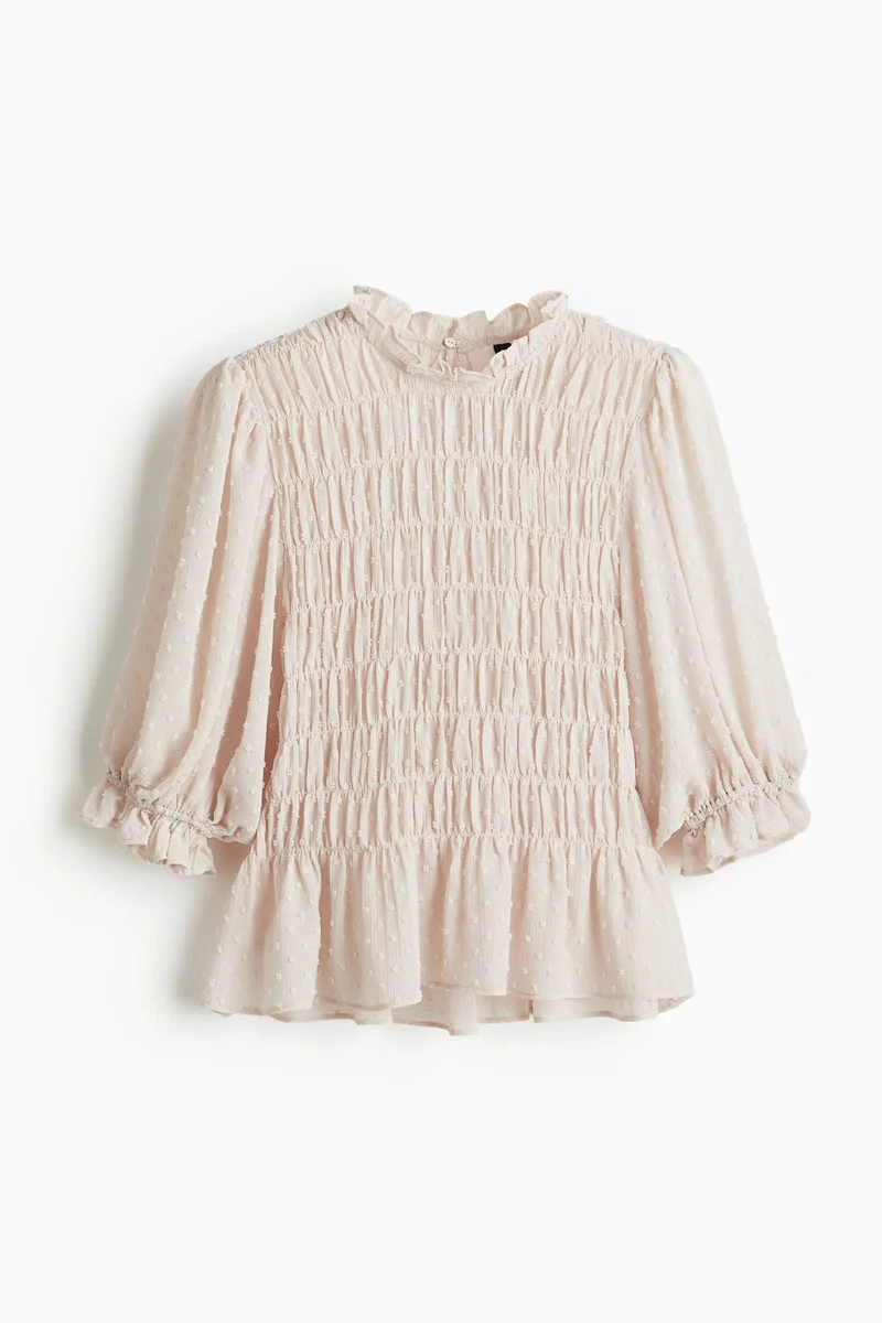 H&M Smocked plumeti blouse