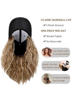 Baseball Cap Hair with 14 inch Wave Curly Bob Hairstyle Adjustable Wig Hat Attached Short Extensions Synthetic for Women Ginger Blonde Mix Bleach Blonde - pzsku/Z997E75509C64A2B7F8A2Z/45/_/1681638153/f69753b7-4270-47f5-81d8-75a109da00f9