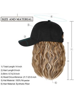 Baseball Cap Hair with 14 inch Wave Curly Bob Hairstyle Adjustable Wig Hat Attached Short Extensions Synthetic for Women Ginger Blonde Mix Bleach Blonde - pzsku/Z997E75509C64A2B7F8A2Z/45/_/1681638154/6dd17d70-80b3-4899-817d-6e1068358ef5