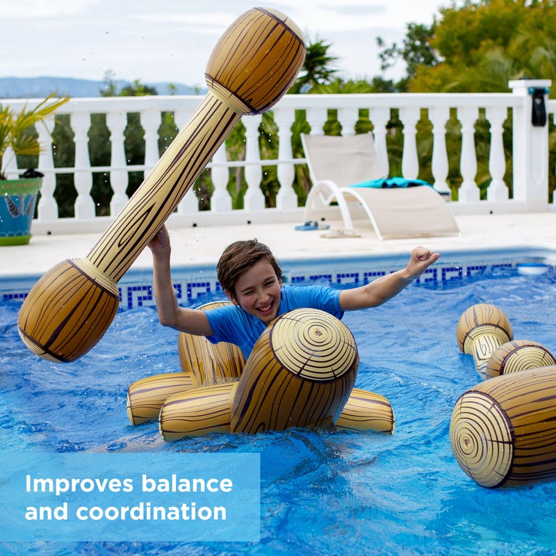 Chuchik [Upgraded Version] Inflatable Ride On Battle Logs, Pool Games for Adults & Kids. Joust Game Inflatable Raft Pool Floats Kids, Pool Toys for Kids Ages 4-8 8-12 & Adults - Pool Floaties - Image 4