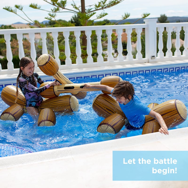 Chuchik [Upgraded Version] Inflatable Ride On Battle Logs, Pool Games for Adults & Kids. Joust Game Inflatable Raft Pool Floats Kids, Pool Toys for Kids Ages 4-8 8-12 & Adults - Pool Floaties - Image 5