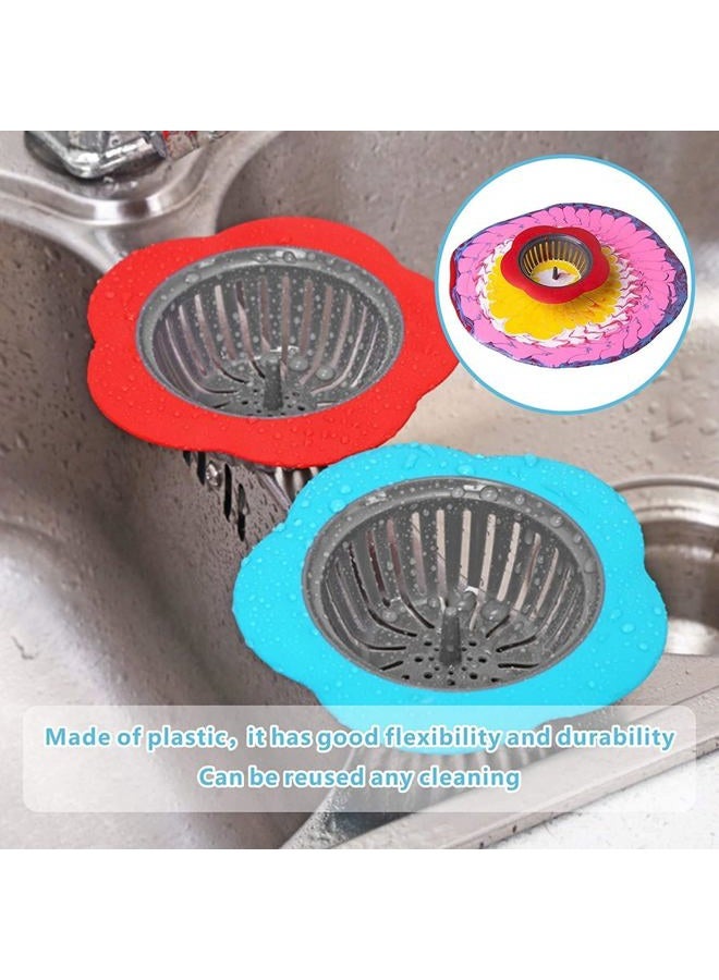 DFsucces Plastic Sink Strainer, 4 Pack Flexible Kitchen Sink Drainers, Easy Clean Sink Drain Filter Basket, Kitchen Sink Basket Strainer, Traps Food Debris and Prevents Clogs(Multicolored) - Image 4