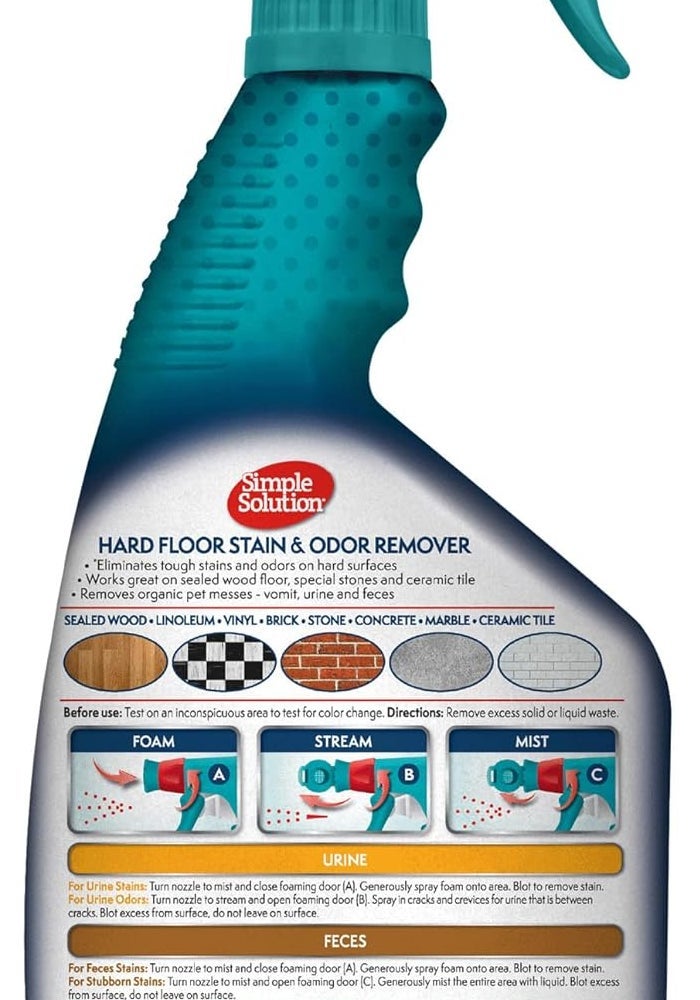 Simple Solution Hard Floor Extreme Pet Stain and Odor Eliminator Spray - 32 oz Enzyme Cleaner for Dogs and Cats - Image 2