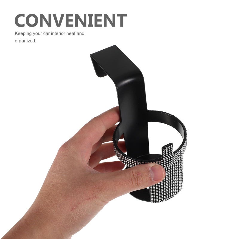 Car Water Bottle Storage Rack Rhinestone Hook Vehicle Drink Holder Hanging Cup Organizer - Image 5