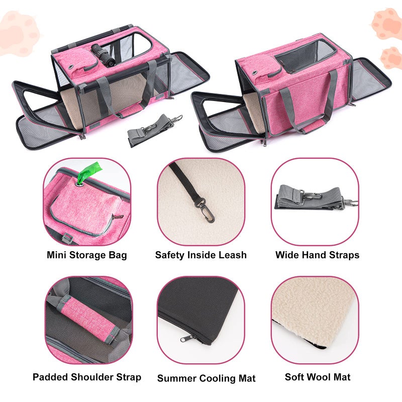GAPZER Pet Carrier for Large and Medium Cats, Soft-Sided Pet Carrier for Big Medium Cats and Puppy Dog Carriers Cat Carriers, Pet Privacy Protection Travel Carrier - Image 4