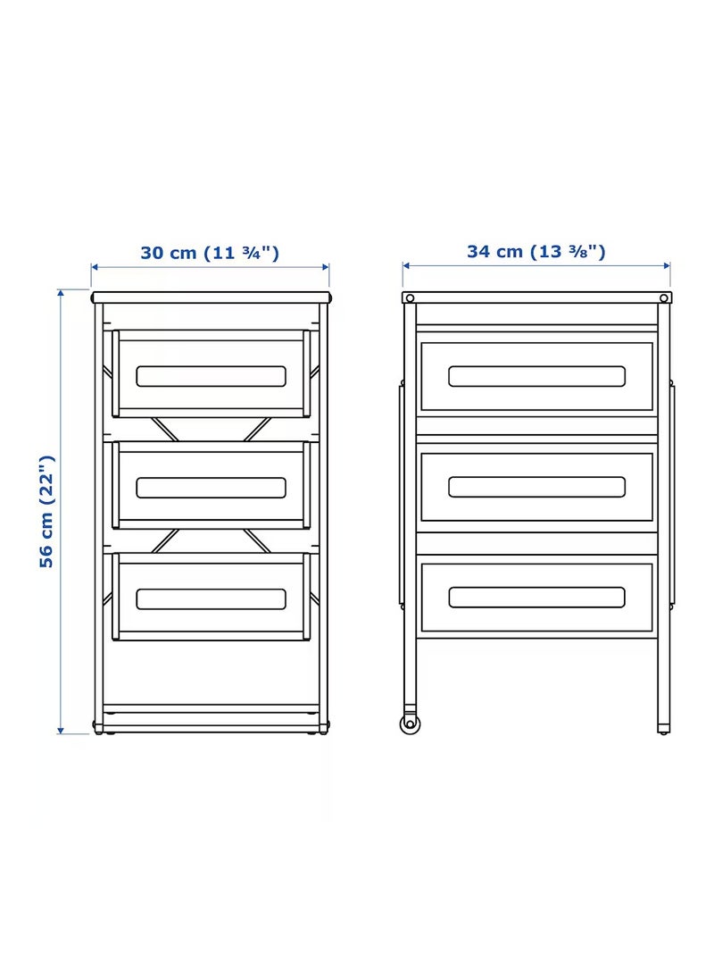 Multi-Purpose Drawer Unit for Home, Office White
