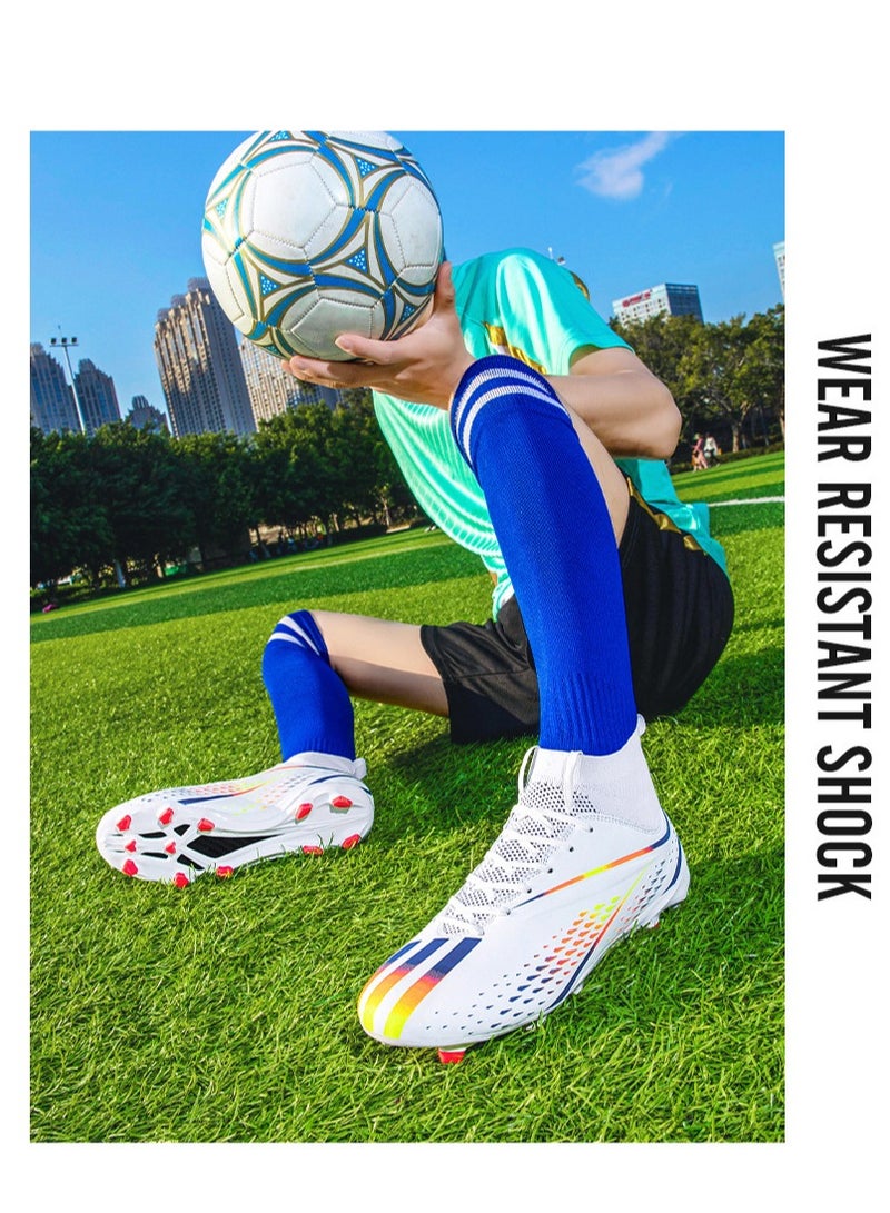 xozgdovg Spike Sneakers TF Training Shoes Football Shoes Non-slip (Spike Bright Moon)44  - Image 3