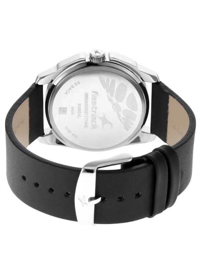 fastrack Men's Analog Round Shape Leather Wrist Watch - 3089SL15 - 47 Mm  - Image 5