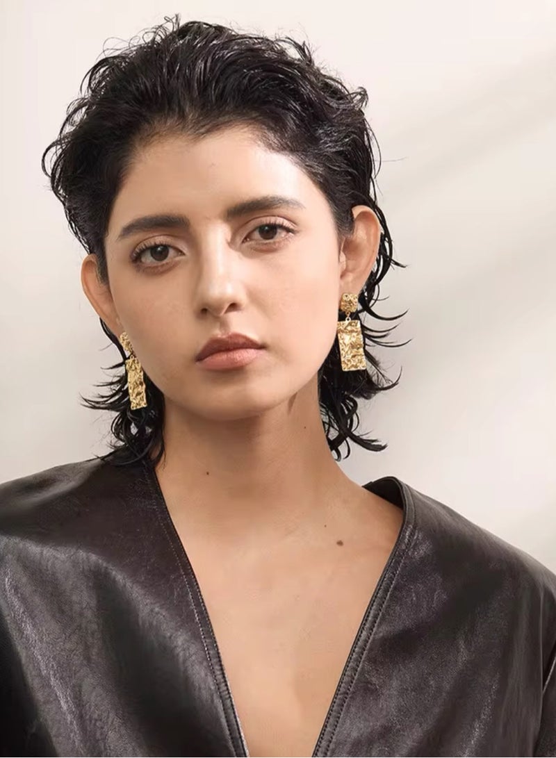 Dangle Charms Elegant Gold Plated Hoop Earrings For Women - Image 2