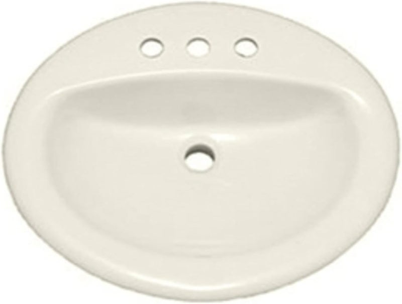 PROFLO PF20174 Rockaway 20-1/2" Oval Vitreous China Drop In Bathroom Sink with Overflow and 3 Faucet Holes at 4" Centers - White - Image 3