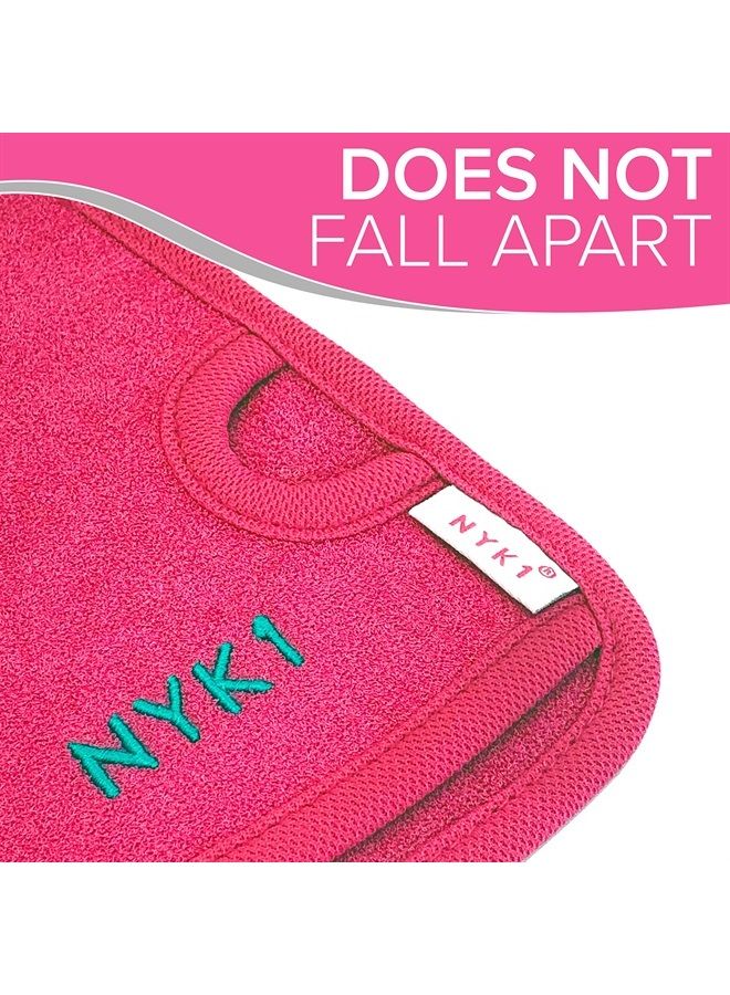 NYK1 Deep Exfoliating Glove Exfoliating Mitt (Pink) Ultimate Skin Care Exfoliating Body Scrubber Exfoliating Gloves for Shower - Dead Skin Remover for Body Exfoliator Glove Exfoliating Washcloth Mitt  - Image 2